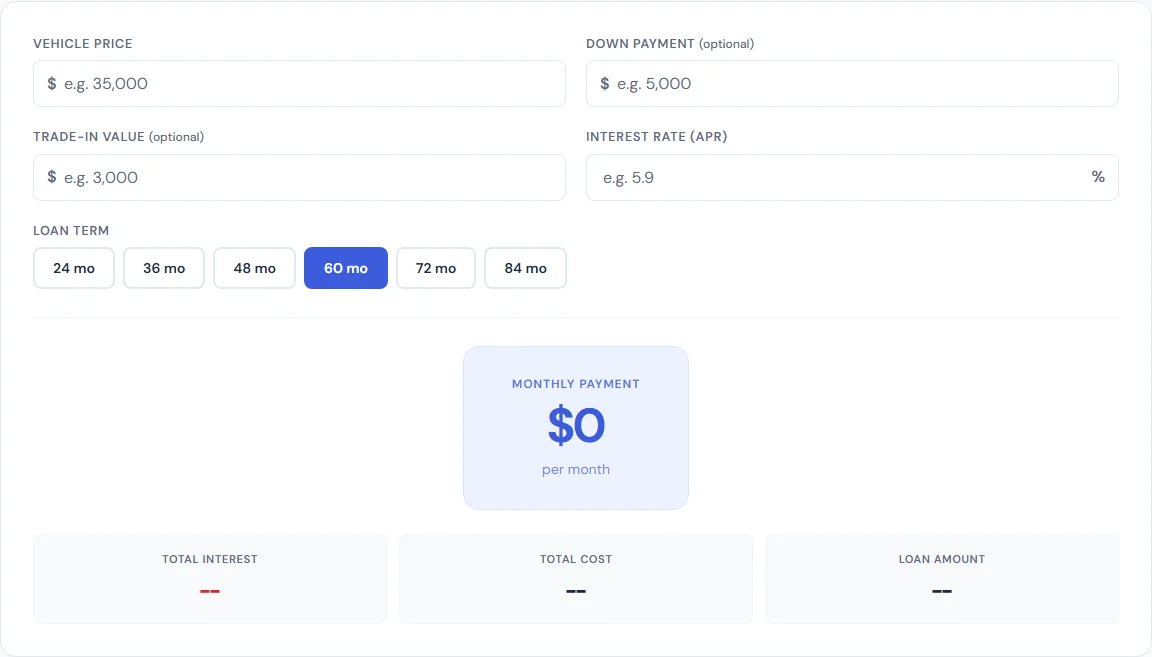 Auto Loan Calculator — free browser tool on SmarterSources