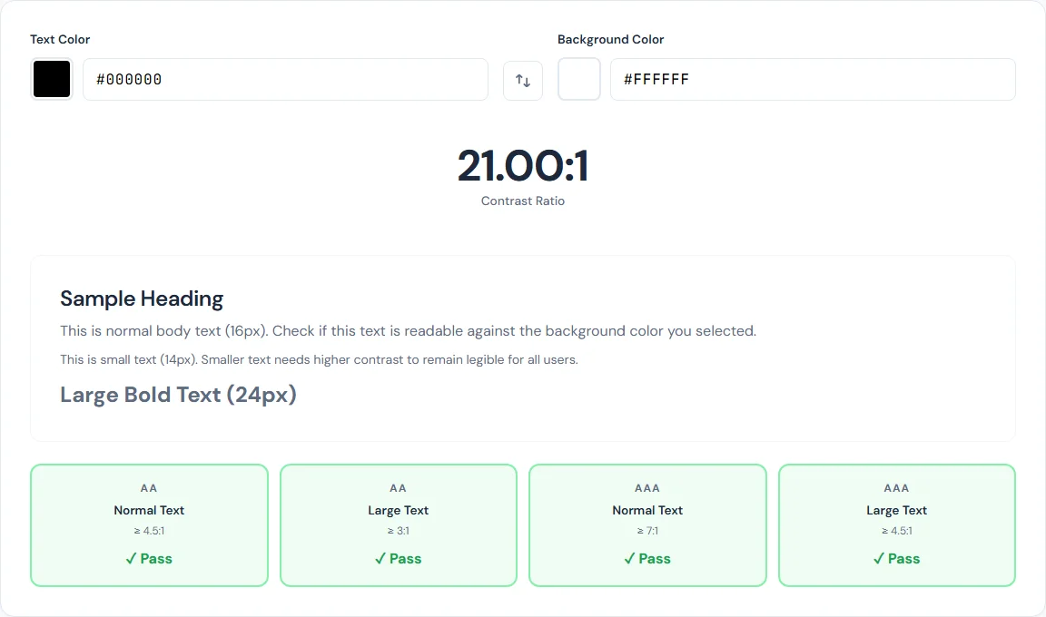 Color Contrast Checker — free browser tool on SmarterSources