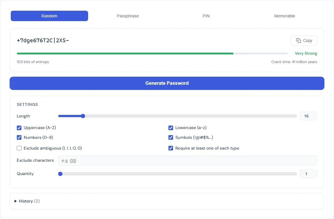 Password Generator — free browser tool on SmarterSources