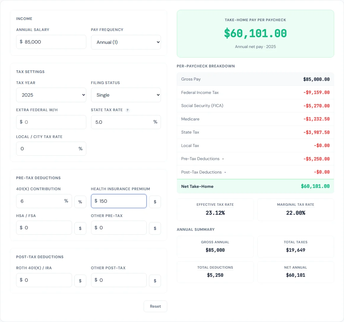Paycheck Calculator — free browser tool on SmarterSources